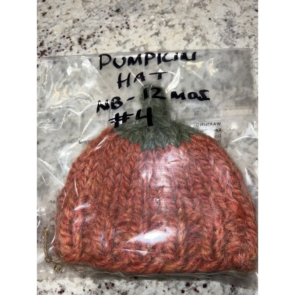 Winter Toddler Pumpkin Knitted Beanie Hat Nb-12Months